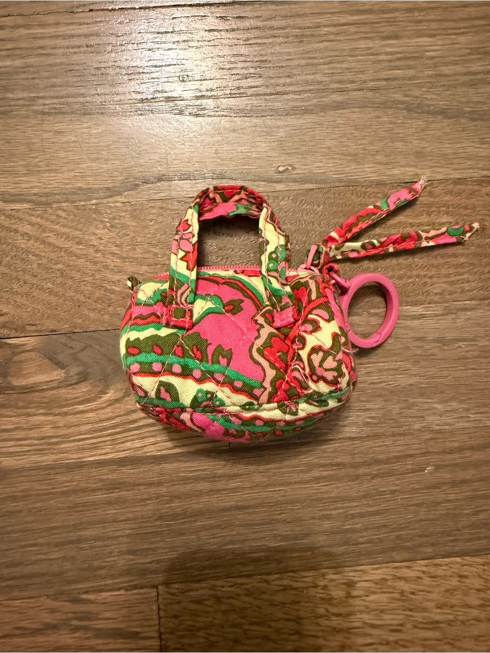 Floral Quilted Vera  Bradley Mini Keychain Bag